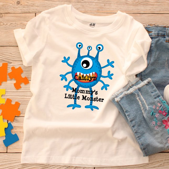 Cute Blue Cartoon Monster Funny Fun for Kids Toddler T-Shirt (Creator Uploaded)