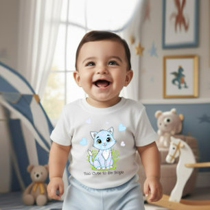 Cute blue cat baby bodysuit