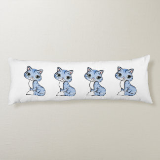 Cute blue cat cartoon body cushion