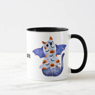 Cute Blue Cat In Halloween Costume 1 Mug