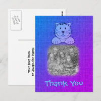 Cute Blue Cat Photo Thank You