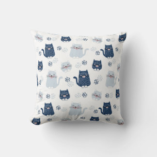 Cute Blue Cats Cushion