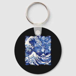 Cute Blue Cats Wave For Kamala Funny Blue Wave Of Key Ring
