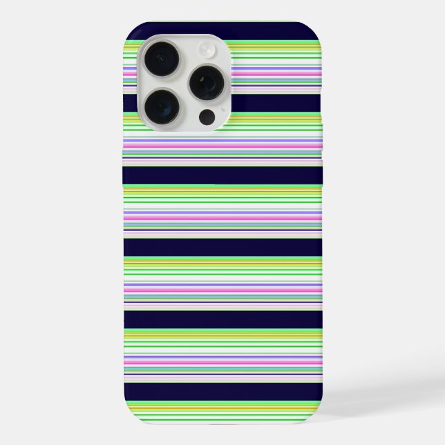 Cute blue colourful stripes iPhone case (Back)