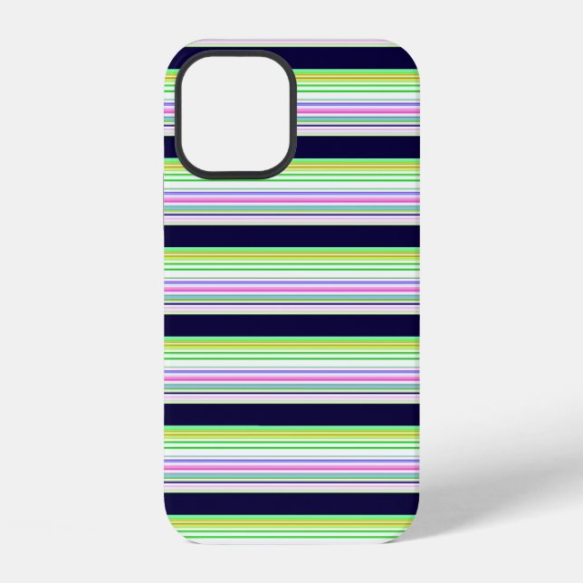 Cute blue colourful stripes iPhone case (Back)
