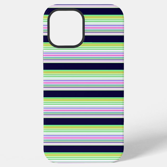 Cute blue colourful stripes iPhone case (Back)
