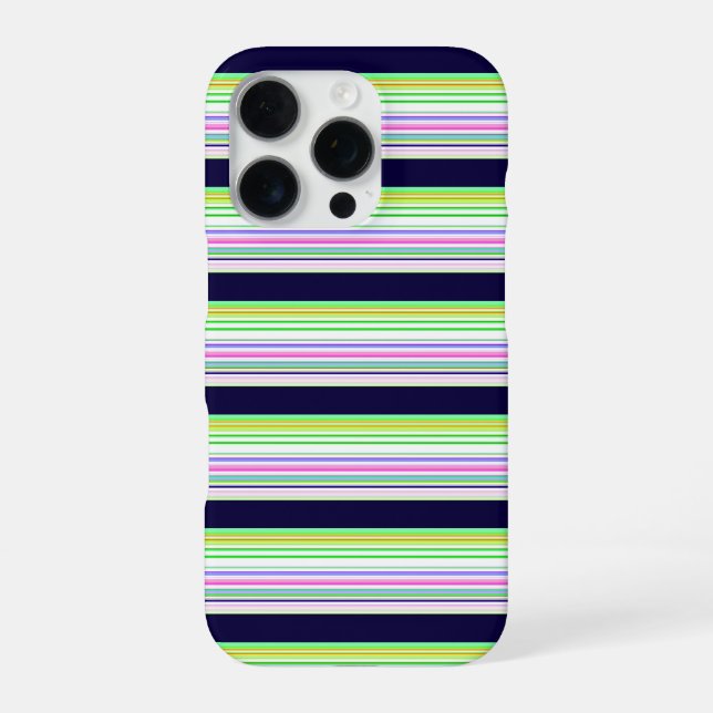 Cute blue colourful stripes iPhone case (Back)