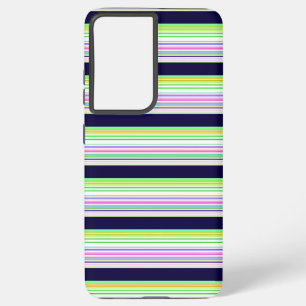 Cute blue colourful stripes samsung galaxy case