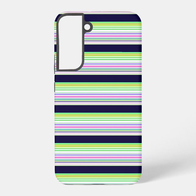 Cute blue colourful stripes samsung galaxy s22+ case (Back)