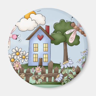 Cute Blue Country House in the Sunshine Magnet