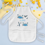 Cute Blue Crab Sea Animals Boy Name  Kids Apron<br><div class="desc">Cute Blue Crab Sea Animals Boy Name Kid`s Apron. This design comes with cute blue sea animals drawing. Add your name and make a cute kid`s apron.</div>
