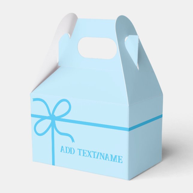 Cute Blue Custom   Favour Box (Front Side)