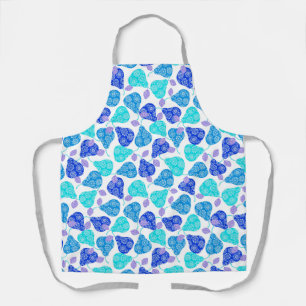 Cute blue decorative pears pattern apron