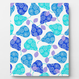 Cute blue' decorative pears pattern plaque