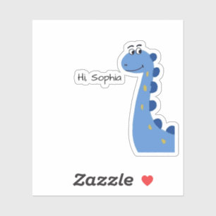 Cute Blue Dinosaur - Custom Name Sophia