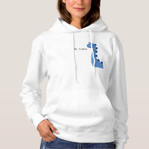 Cute Blue Dinosaur - Custom Name Sophia Hoodie