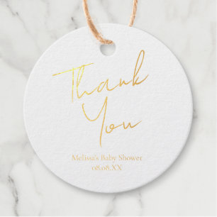 Cute Blue Dinosaur Gold Foil Favour Tags