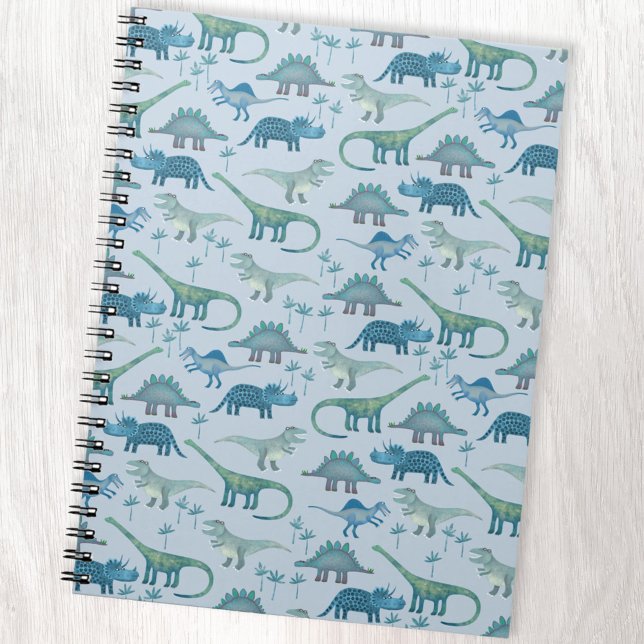 Cute Blue Dinosaur Pattern Notebook (Creator Uploaded)