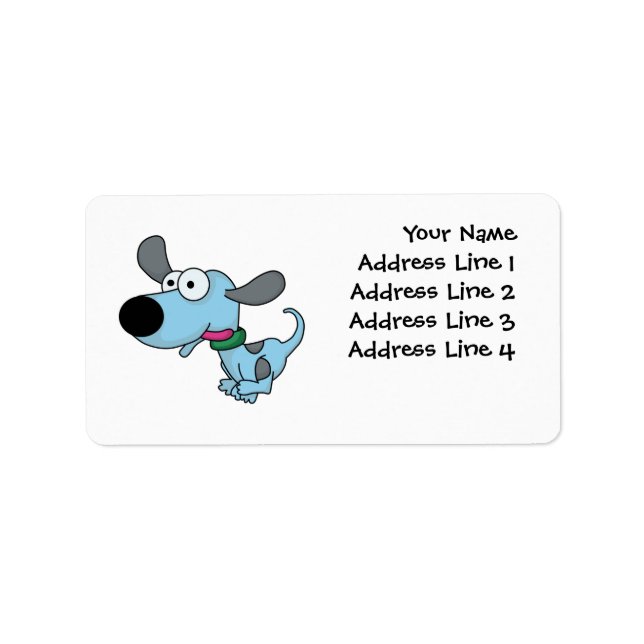 Cute Blue Doggie Label (Front)