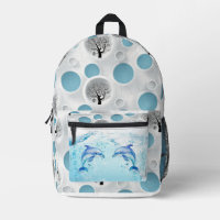 cute blue dolphin abstract modern mural