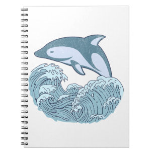 Cute blue dolphin notebook