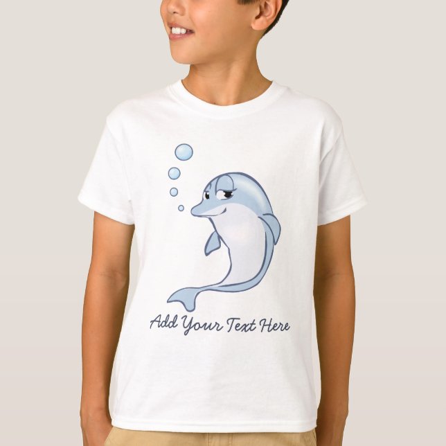 Cute Blue Dolphin T-Shirt (Front)