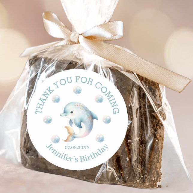 Cute Blue Dolphin Thank You Sticker (Creator Uploaded)