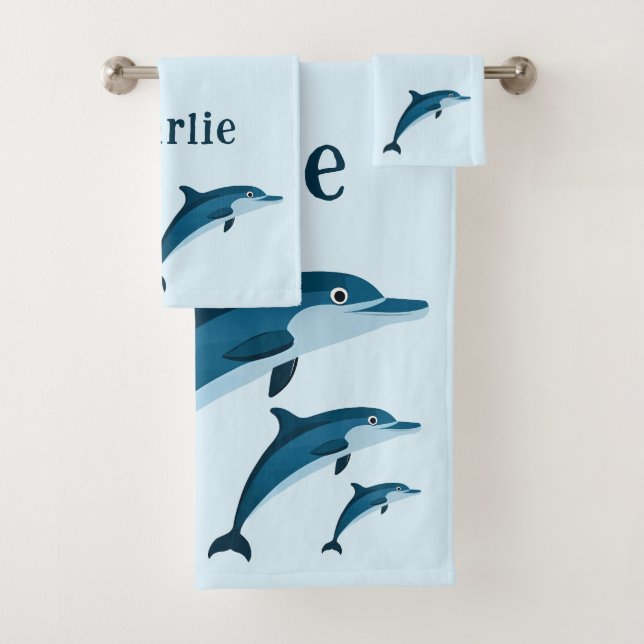 Cute blue dolphins kids Towel (Insitu)