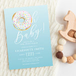 Cute Blue Doughnut Baby Shower Invitation<br><div class="desc">Impress your guests with these adorable doughnut-inspired baby shower invitations. YUM!</div>