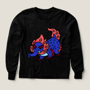 Cute Blue Dragon Kids Long Sleeve Shirt