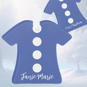 Cute Blue Dress with Big White Buttons Christmas Ornament