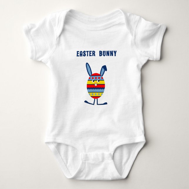 Cute blue Easter egg bunny Baby Bodysuit (Front)