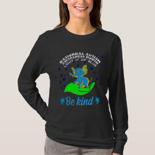 Cute Blue Elephant Autism Awareness Light It Up Bl T-Shirt
