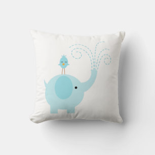 Cute Blue Elephant Baby Boy Nursery Cushion