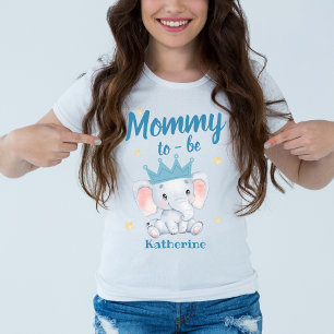 Cute blue elephant baby shower mummy to be Mother T-Shirt