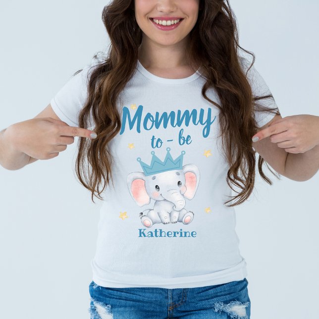 Cute blue elephant baby shower mummy to be Mother T-Shirt (Creator Uploaded)