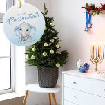 Cute Blue Elephant Baby's First Chrismukkah Ceramic Tree Decoration<br><div class="desc">Cute Blue Elephant Baby's First Chrismukkah Ceramic Ornament</div>