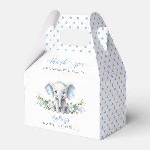 Cute Blue Elephant Little Peanut Baby Boy Shower Favour Box
