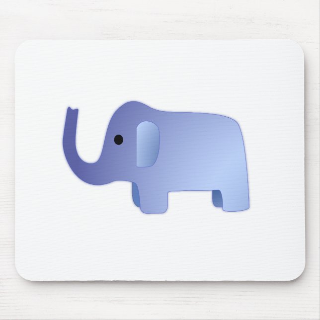 Cute Blue Elephant Mouse Pad (Front)