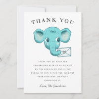 Cute Blue Elephant Social Distancing Baby Shower