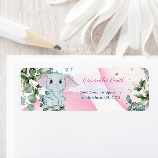 Cute Blue Elephant with Eucalyptus Address (Insitu)