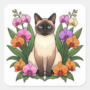 cute blue eyed siamese cat stickers