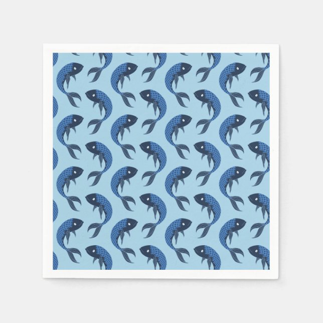 Cute blue fish napkins (Front)