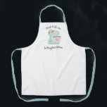 Cute Blue Floral Bakery Cake Mixer Apron<br><div class="desc">A cute blue cake mixer with flowers decorates this bakery kitchen apron. Personalize it with your name and business information. Designed for you by Blackberry Boulevard.</div>