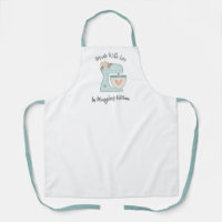 Cute Blue Floral Bakery Cake Mixer Apron