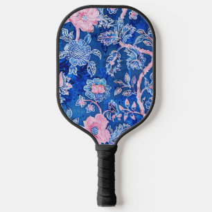 Cute Blue Floral Women Pickleball Paddle