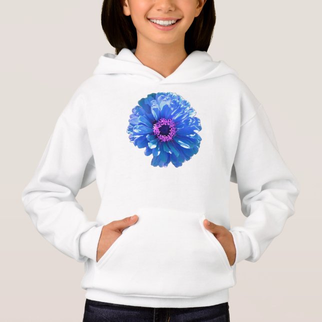 Cute blue flower daisy zinnia dahlia (Front)