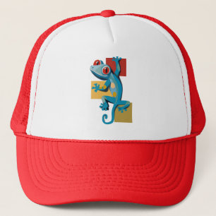 Cute Blue Gecko Reptile Lovers Trucker Hat