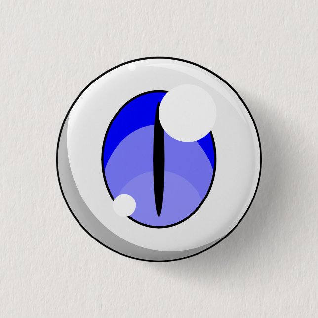 Cute Blue Ghost Eyeball 3 Cm Round Badge (Front)