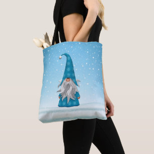 Cute Blue Gnome  Tote Bag